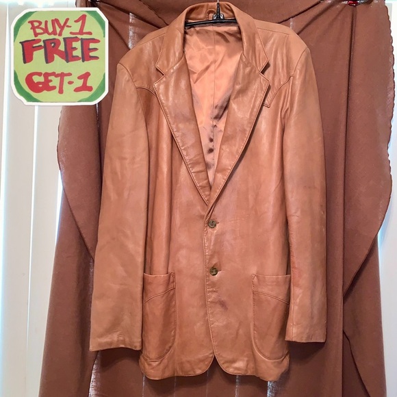 Vintage Overland Sheepskin Taos New Mexico Soft Leather Jacket size 42 - Picture 1 of 7